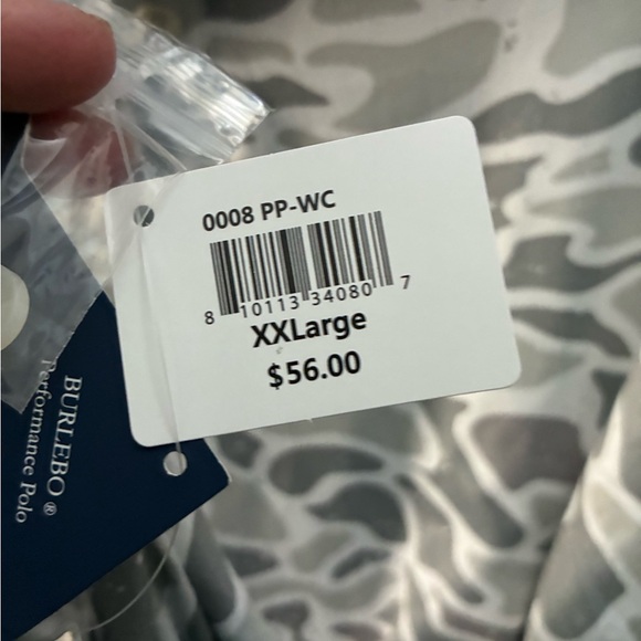 BURLEBO Camouflage Gray and White Polo Shirt - Picture 3 of 4